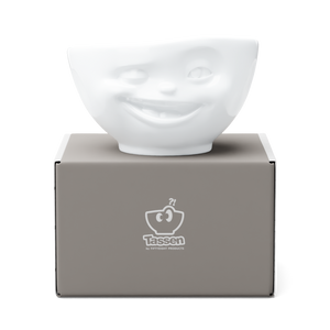 16 Oz. Bowl, Winking Face, White