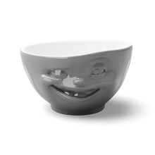 Load image into Gallery viewer, 16 Oz. Bowl, Winking Face, Grey
