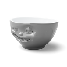 Load image into Gallery viewer, 16 Oz. Bowl, Winking Face, Grey
