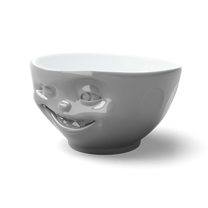 16 Oz. Bowl, Winking Face, Grey