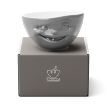 Load image into Gallery viewer, 16 Oz. Bowl, Winking Face, Grey
