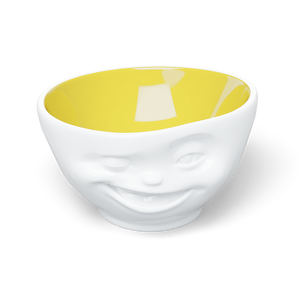 16 Oz. Bowl, Winking Face, Saffron Color Inside