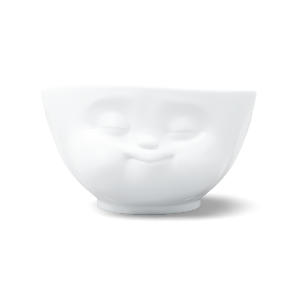 16 Oz. Bowl, Munching Face, White