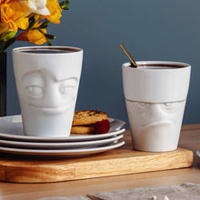 Load image into Gallery viewer, Coffee Mug Set No. 1, Grumpy &amp; Impish Face (Mugs Without Handles)
