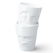 Load image into Gallery viewer, Coffee Mug Set No. 1, Grumpy &amp; Impish Face (Mugs Without Handles)
