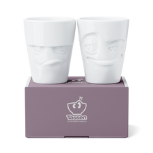 Load image into Gallery viewer, Coffee Mug Set No. 1, Grumpy &amp; Impish Face (Mugs Without Handles)

