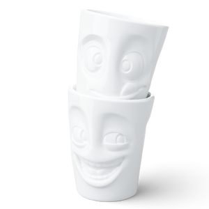 Coffee Mug Set No. 3, Joking & Tasty Face (Mugs Without Handles)