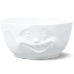 Big Porcelain Serving Bowl, 'Out of Control' Face