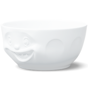 Big Porcelain Serving Bowl, 'Out of Control' Face