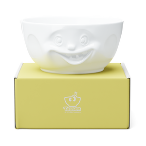 Big Porcelain Serving Bowl, 'Out of Control' Face