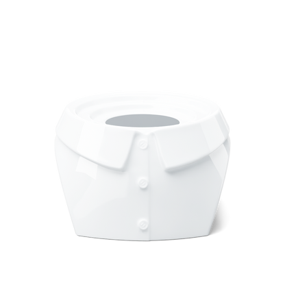 FIFTYEIGHT Products Food Warmer CHIC in white porcelain. Minimalist design with tea light holder base, fits 500ml bowls on top. Premium German porcelain warmer for keeping food warm at table. Made in Germany, dishwasher-safe.