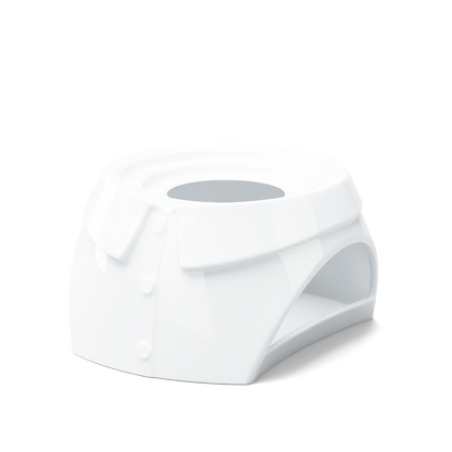FIFTYEIGHT Products Food Warmer CHIC in white porcelain. Minimalist design with tea light holder base, fits 500ml bowls on top. Premium German porcelain warmer for keeping food warm at table. Made in Germany, dishwasher-safe.