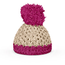 Load image into Gallery viewer, Egg Cup Hat Ivory/Fuchsia. Our Egg Cup Hats are crocheted by hand from soft wool in Germany and available in different colors. Now in the U.S. for the first time!
