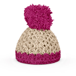 Egg Cup Hat Ivory/Fuchsia. Our Egg Cup Hats are crocheted by hand from soft wool in Germany and available in different colors. Now in the U.S. for the first time!