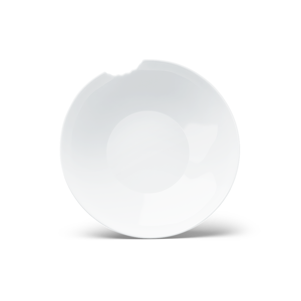 Small Deep Plates with Bite Mark (Set of 2)