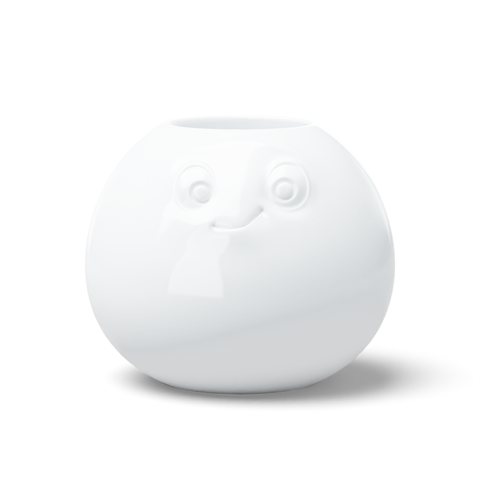 Tall Flower Vase, Amused Face