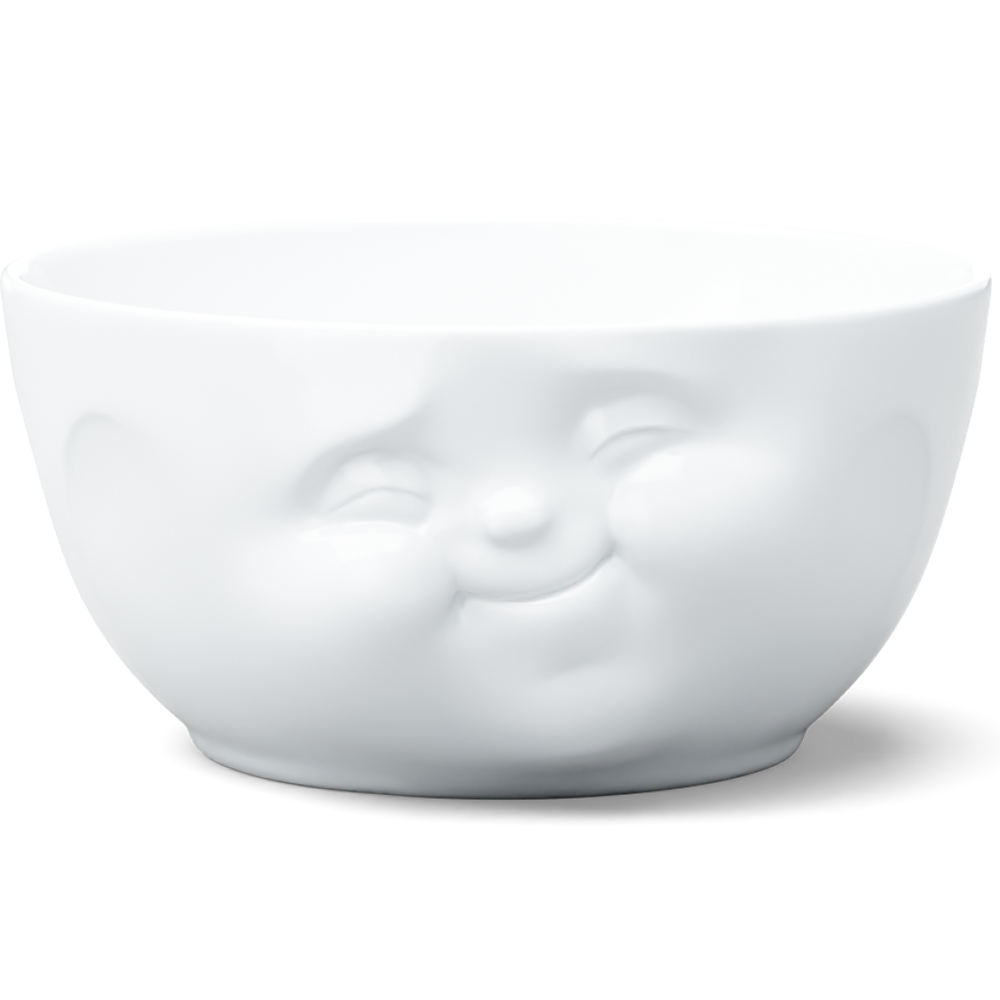 Big Porcelain Serving Bowl, 'Munching' Face