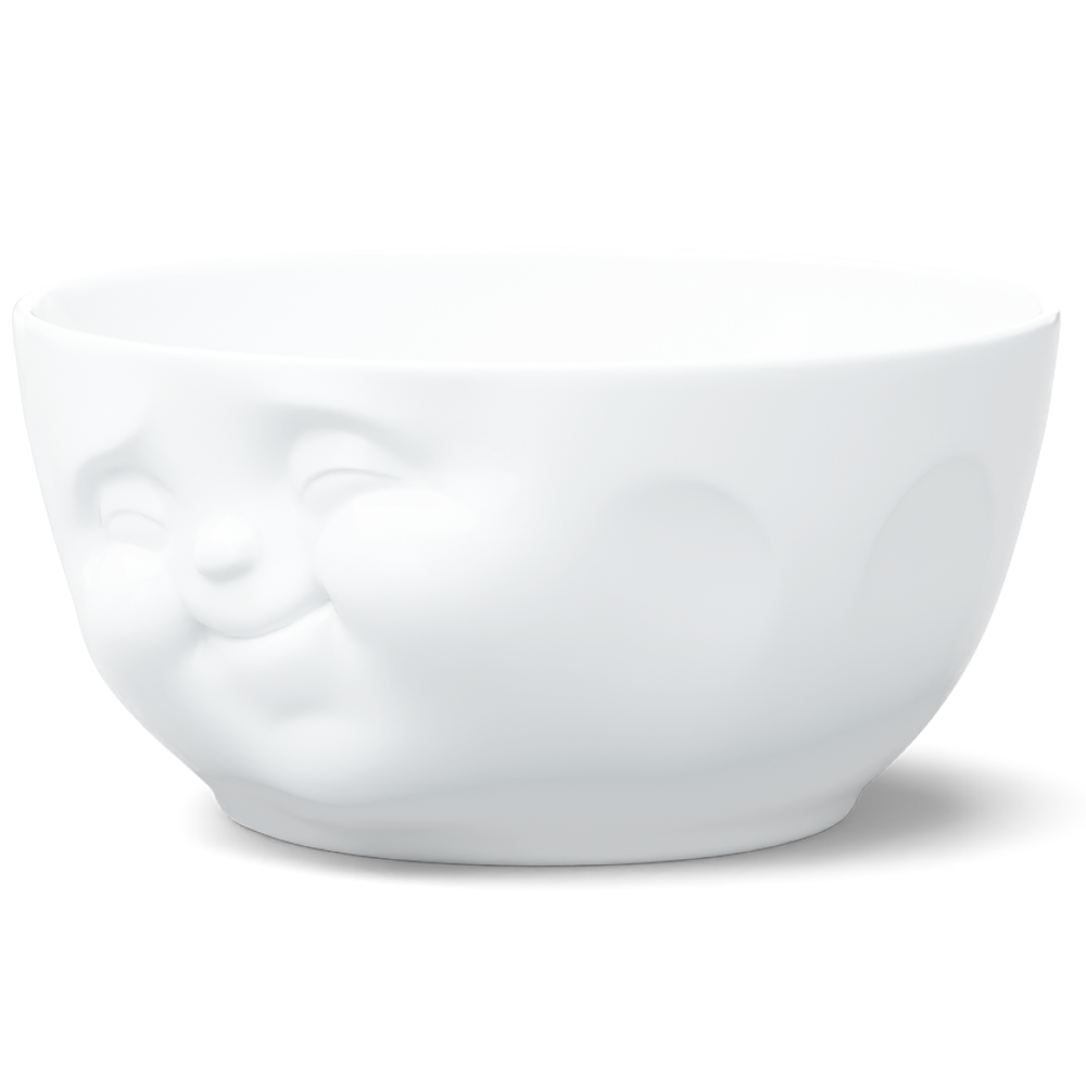 Extra big porcelain bowl in white from the porcelain product family of fun dishware by FIFTYEIGHT Products. Offers 87.5 oz capacity for serving salads, sides, stew, chili, chips, and more. Dishwasher and microwave safe bowl featuring a sculpted ‘munching’ facial expression. Shipped in exclusively designed gift box.