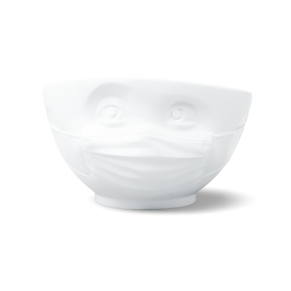 16 Oz. Bowl, Hopeful Face, White