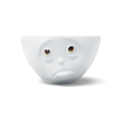 Premium porcelain bowl in white with colorful accents from the porcelain product family of fun dishware by FIFTYEIGHT Products. Offers 6.7 oz capacity perfect for serving ice cream to tapas, nuts and hearty dips. Dishwasher and microwave safe bowl featuring a sculpted ‘Oh Please’ facial expression. Shipped in exclusively designed gift box.