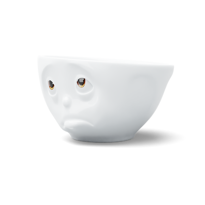 Premium porcelain bowl in white with colorful accents from the porcelain product family of fun dishware by FIFTYEIGHT Products. Offers 6.7 oz capacity perfect for serving ice cream to tapas, nuts and hearty dips. Dishwasher and microwave safe bowl featuring a sculpted ‘Oh Please’ facial expression. Shipped in exclusively designed gift box.