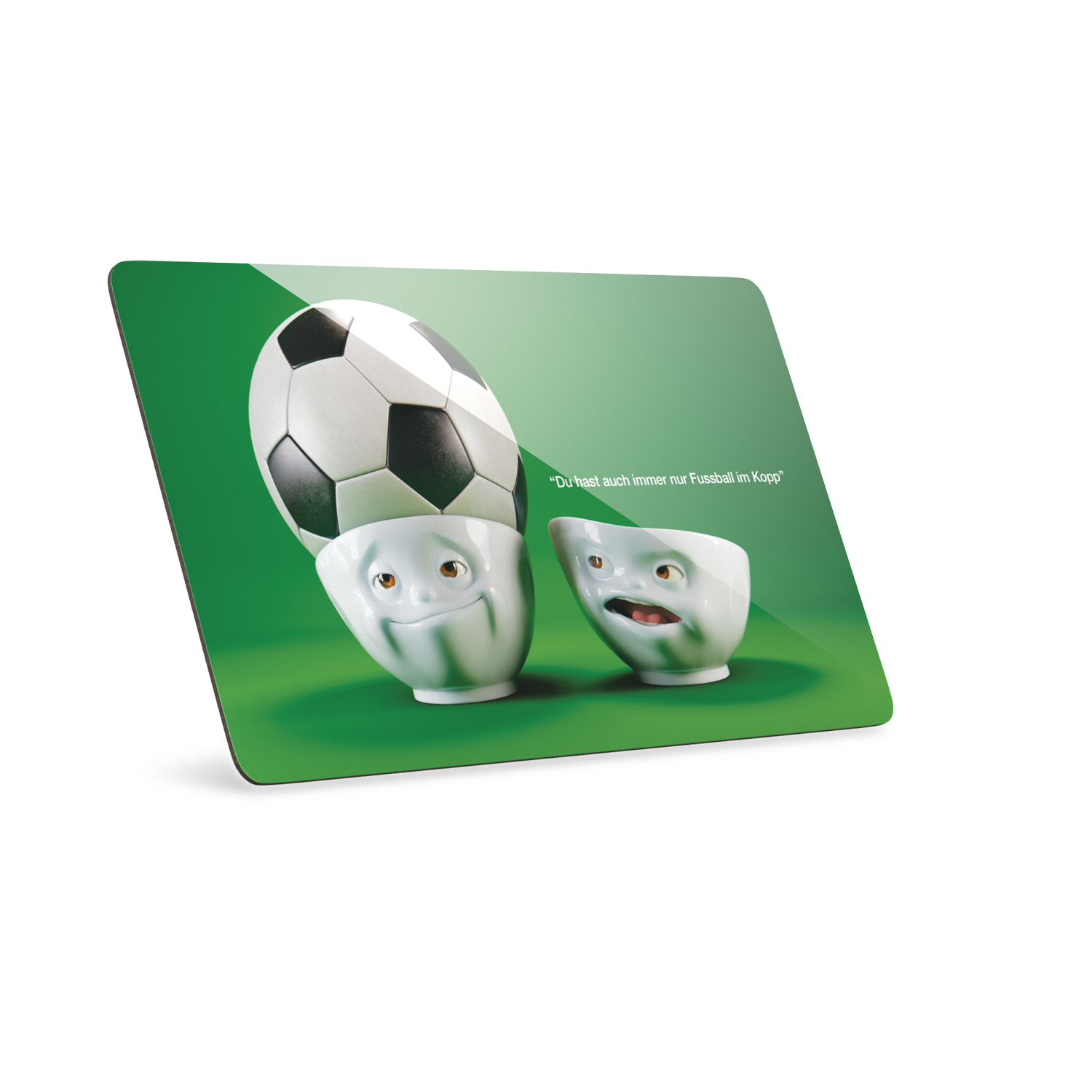 Serve a sandwich on a fun board with cool artwork perfect for soccer fans!

The "Soccer Going Round My Head" design from our series of trusty breakfast boards, perfect for making sandwiches or eating breakfast. &nbsp;

Material: Resopal