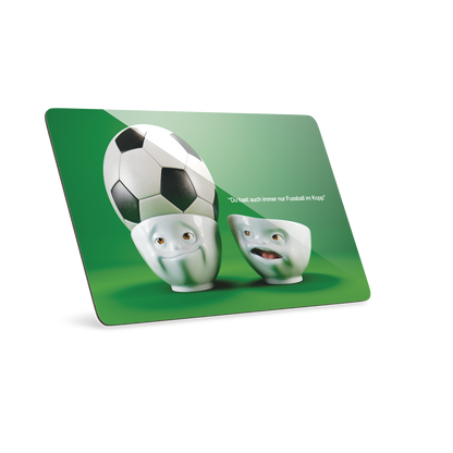 Serve a sandwich on a fun board with cool artwork perfect for soccer fans!

The "Soccer Going Round My Head" design from our series of trusty breakfast boards, perfect for making sandwiches or eating breakfast. &nbsp;

Material: Resopal