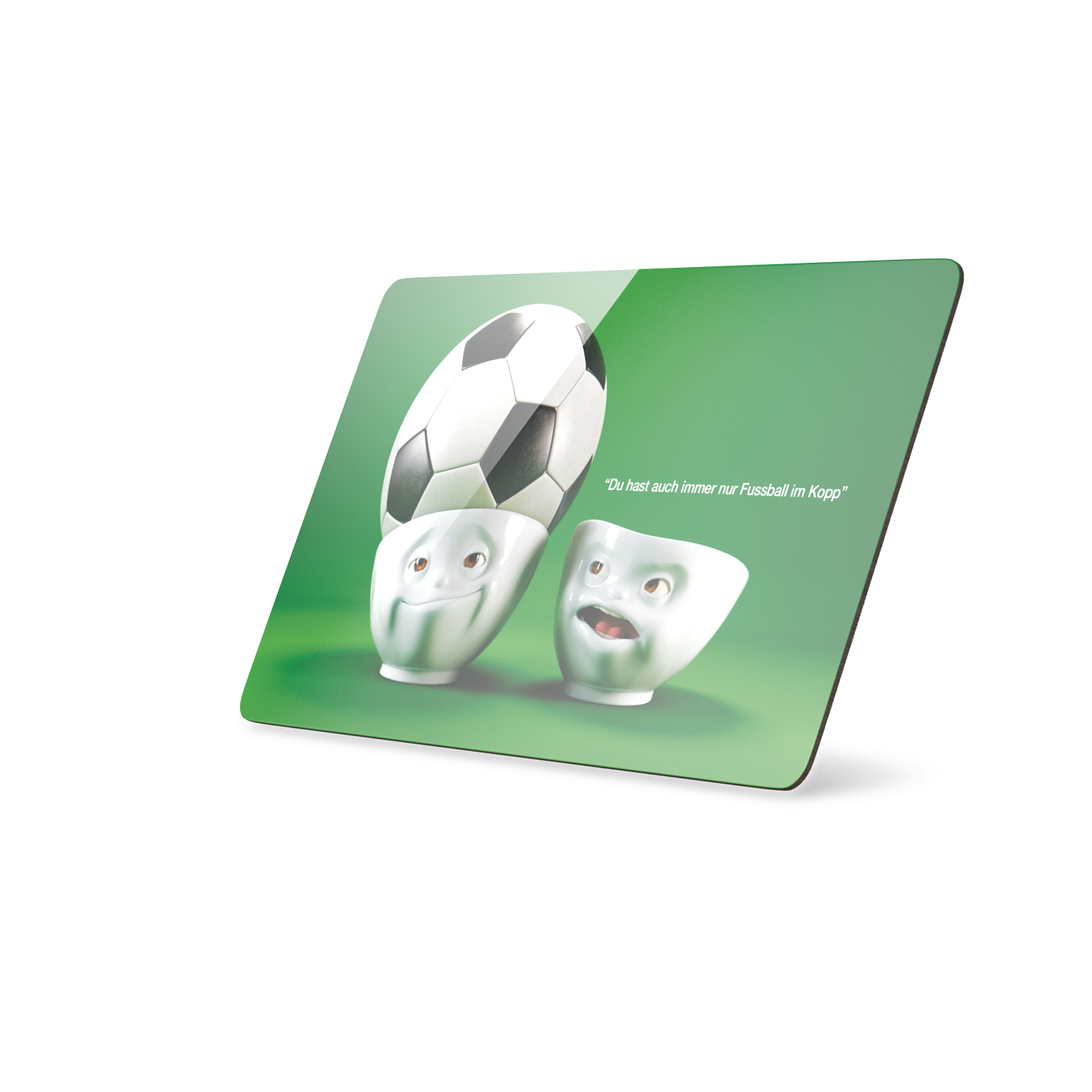 Serve a sandwich on a fun board with cool artwork perfect for soccer fans!

The "Soccer Going Round My Head" design from our series of trusty breakfast boards, perfect for making sandwiches or eating breakfast. &nbsp;

Material: Resopal