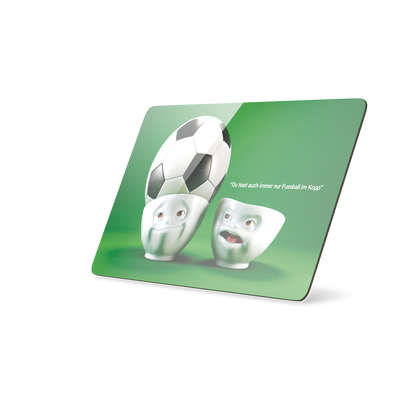 Serve a sandwich on a fun board with cool artwork perfect for soccer fans!

The "Soccer Going Round My Head" design from our series of trusty breakfast boards, perfect for making sandwiches or eating breakfast. &nbsp;

Material: Resopal