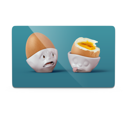 Serve a sandwich on a fun board with the "Half as Bad" design from the series of trusty breakfast boards, perfect for making sandwiches or eating breakfast. Crafted in Germany from resopal.