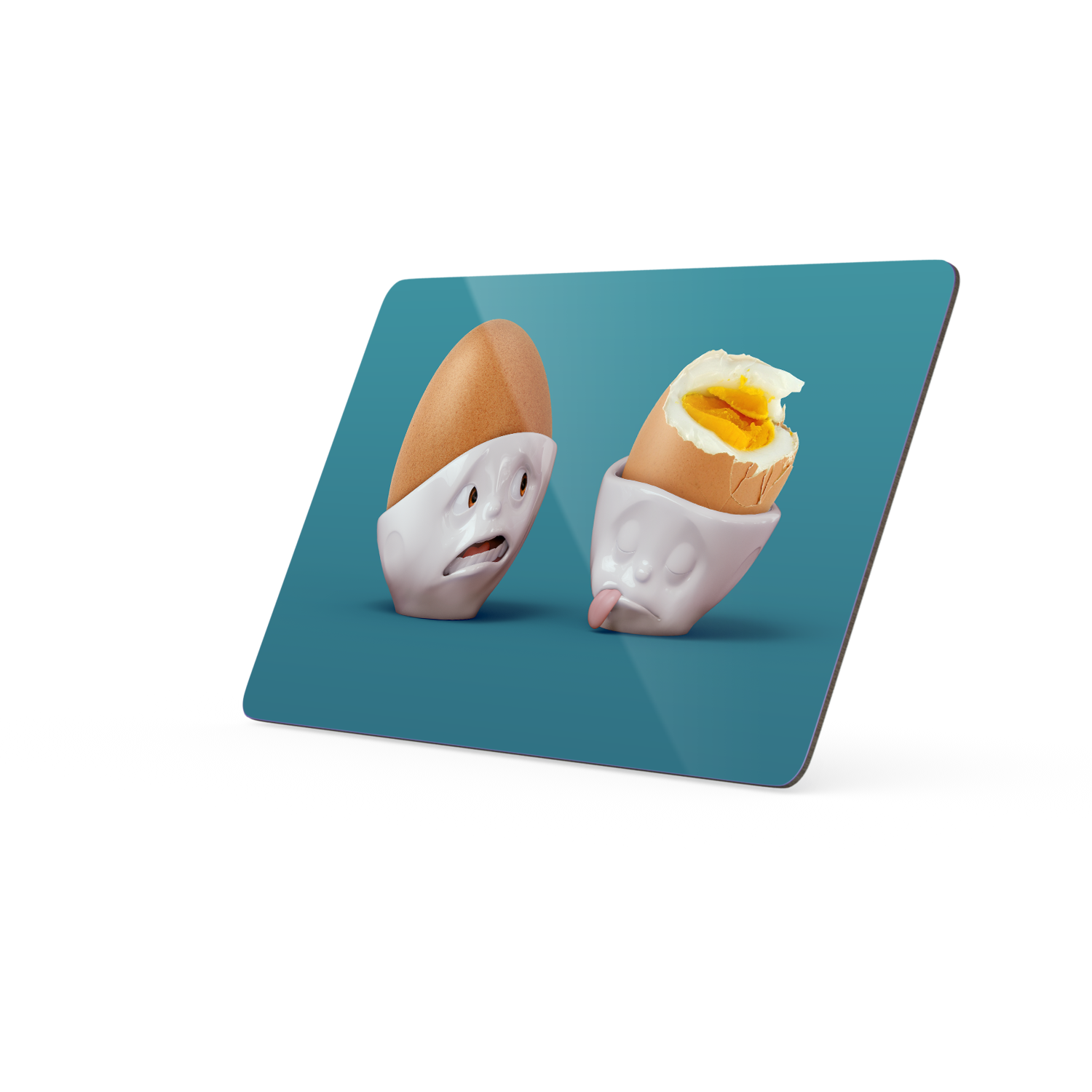 Serve a sandwich on a fun board with the "Half as Bad" design from the series of trusty breakfast boards, perfect for making sandwiches or eating breakfast. Crafted in Germany from resopal.