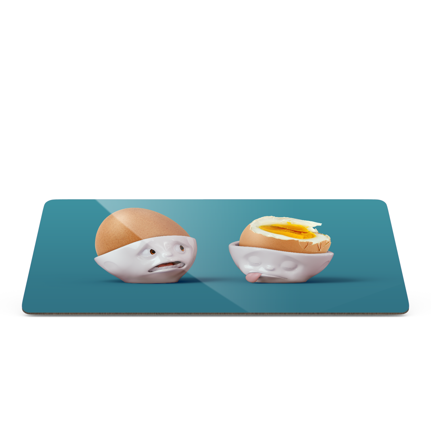 Serve a sandwich on a fun board with the "Half as Bad" design from the series of trusty breakfast boards, perfect for making sandwiches or eating breakfast. Crafted in Germany from resopal.