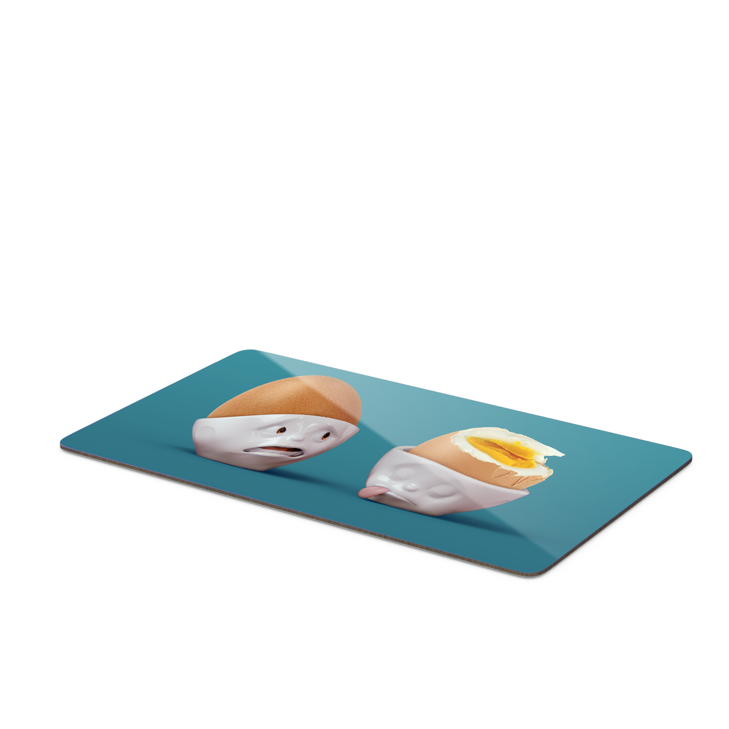 Serve a sandwich on a fun board with the "Half as Bad" design from the series of trusty breakfast boards, perfect for making sandwiches or eating breakfast. Crafted in Germany from resopal.