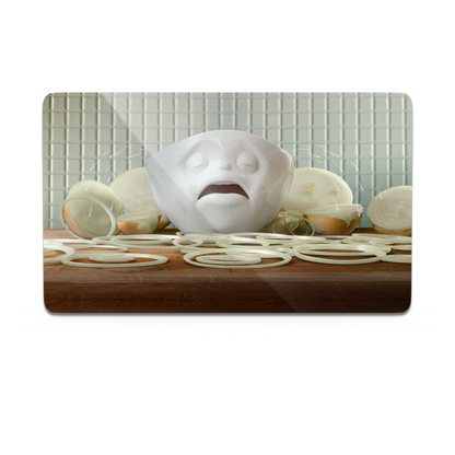 Serve a sandwich on a fun board with the "Bowls Don't Cry" design from the series of trusty breakfast boards, perfect for making sandwiches or eating breakfast. Crafted in Germany from resopal.