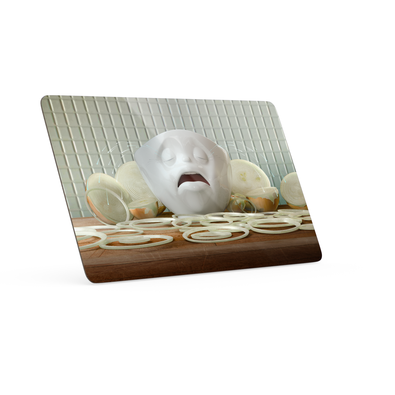 Serve a sandwich on a fun board with the "Bowls Don't Cry" design from the series of trusty breakfast boards, perfect for making sandwiches or eating breakfast. Crafted in Germany from resopal.