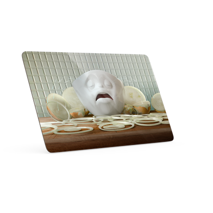 Serve a sandwich on a fun board with the "Bowls Don't Cry" design from the series of trusty breakfast boards, perfect for making sandwiches or eating breakfast. Crafted in Germany from resopal.