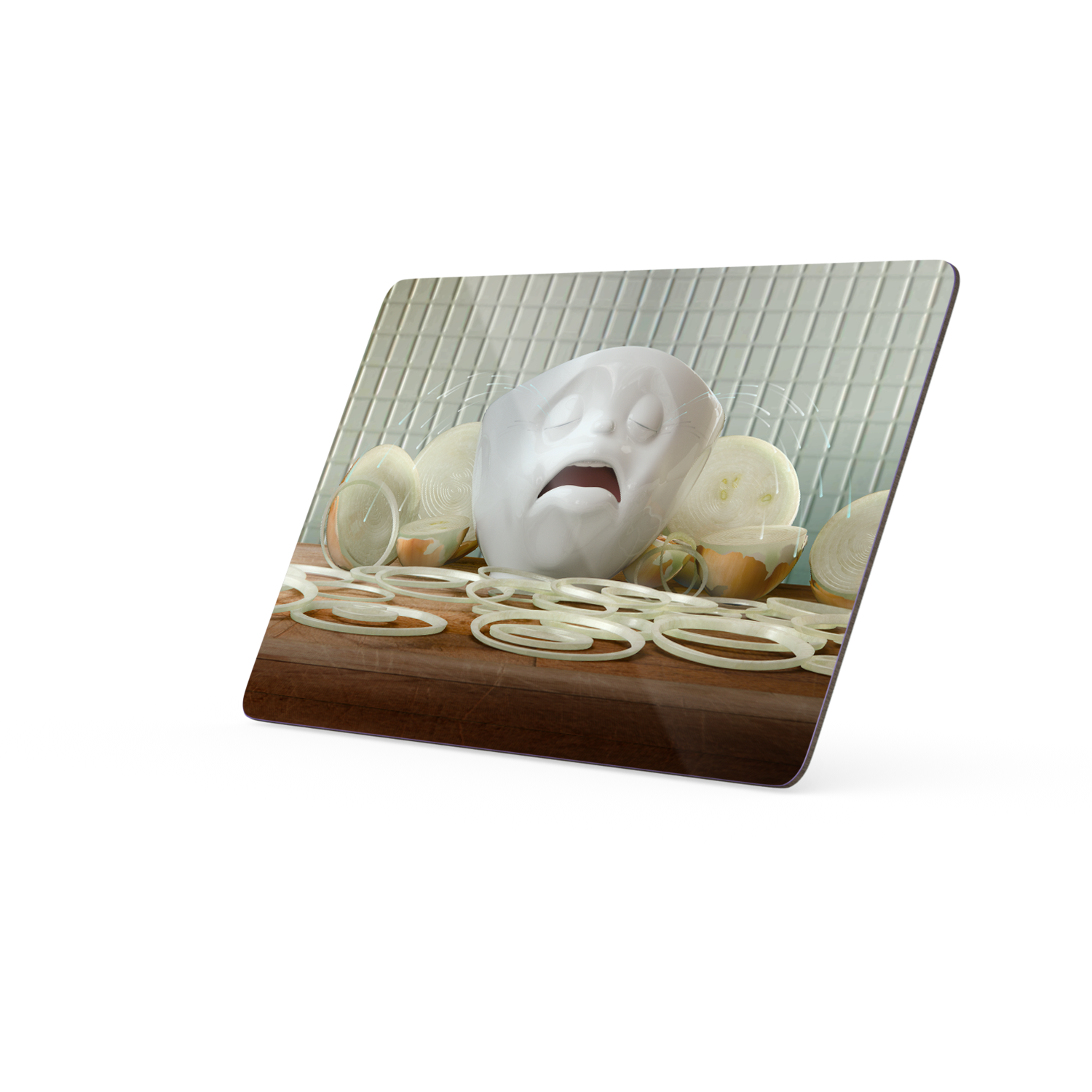Serve a sandwich on a fun board with the "Bowls Don't Cry" design from the series of trusty breakfast boards, perfect for making sandwiches or eating breakfast. Crafted in Germany from resopal.