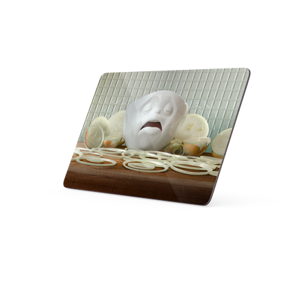 Serve a sandwich on a fun board with the "Bowls Don't Cry" design from the series of trusty breakfast boards, perfect for making sandwiches or eating breakfast. Crafted in Germany from resopal.
