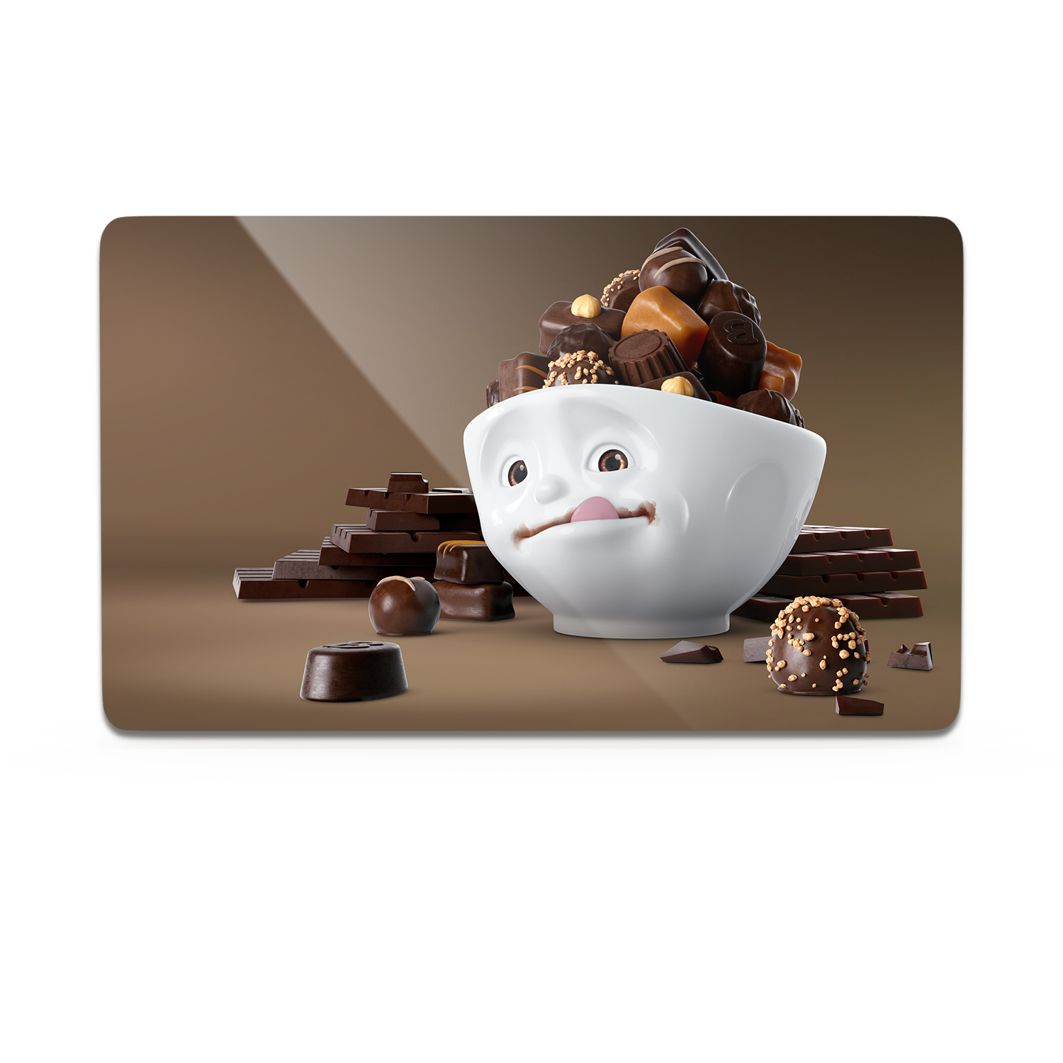 Serve a sandwich on a fun board with the "Sweet Choco" design from the series of trusty breakfast boards, perfect for making sandwiches or eating breakfast. Crafted in Germany from resopal.