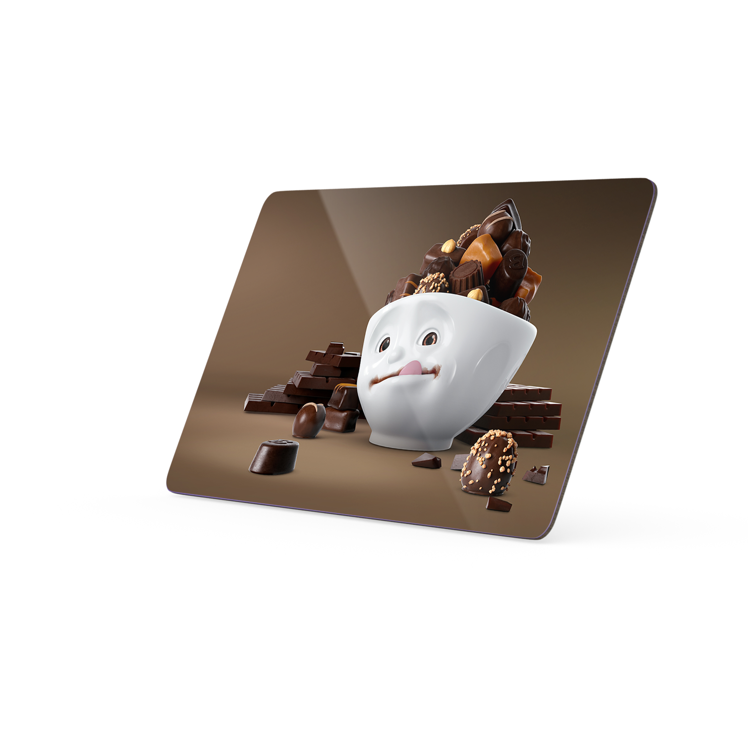 Serve a sandwich on a fun board with the "Sweet Choco" design from the series of trusty breakfast boards, perfect for making sandwiches or eating breakfast. Crafted in Germany from resopal.