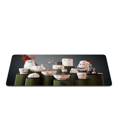Serve a sandwich on a fun board with the "Tassen Gathering" design from the series of trusty breakfast boards, perfect for making sandwiches or eating breakfast. Crafted in Germany from resopal.