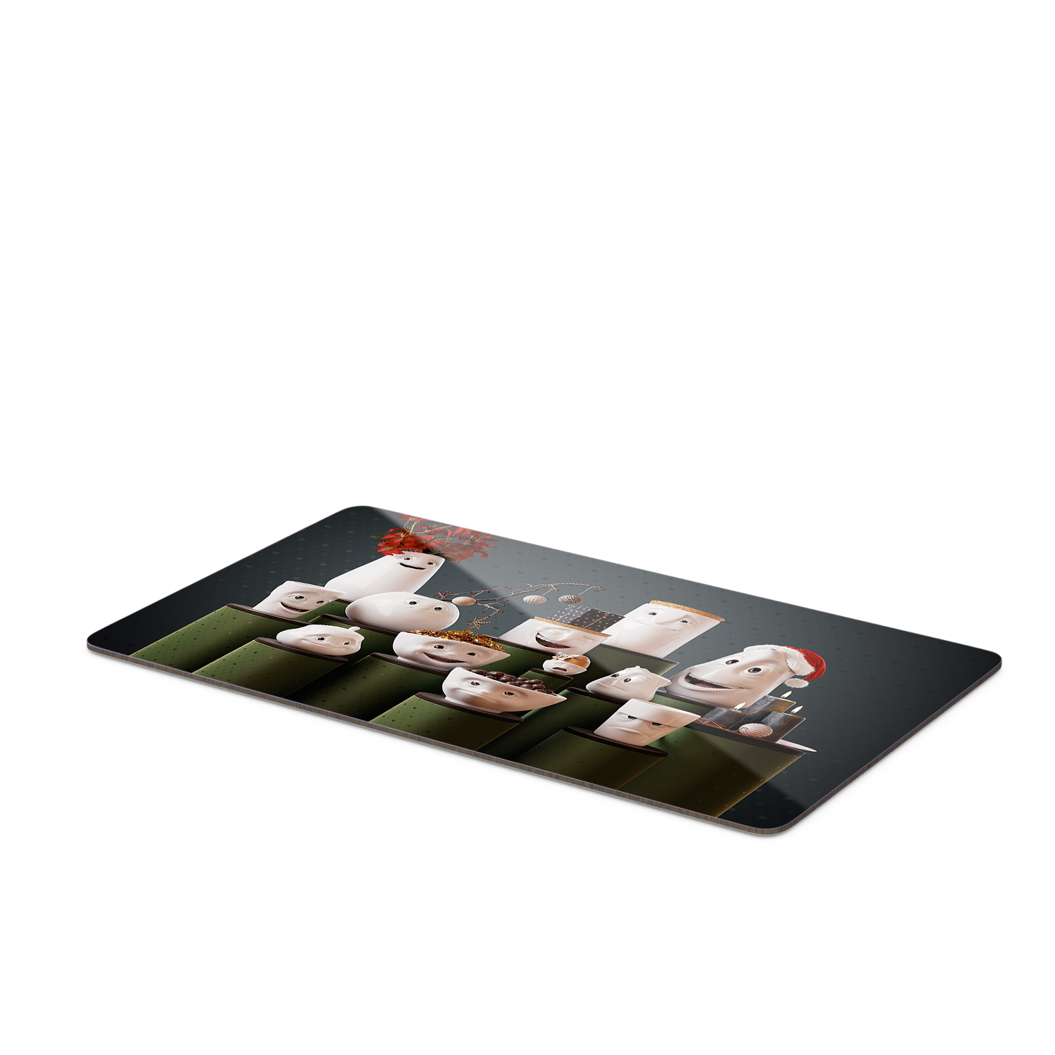 Serve a sandwich on a fun board with the "Tassen Gathering" design from the series of trusty breakfast boards, perfect for making sandwiches or eating breakfast. Crafted in Germany from resopal.
