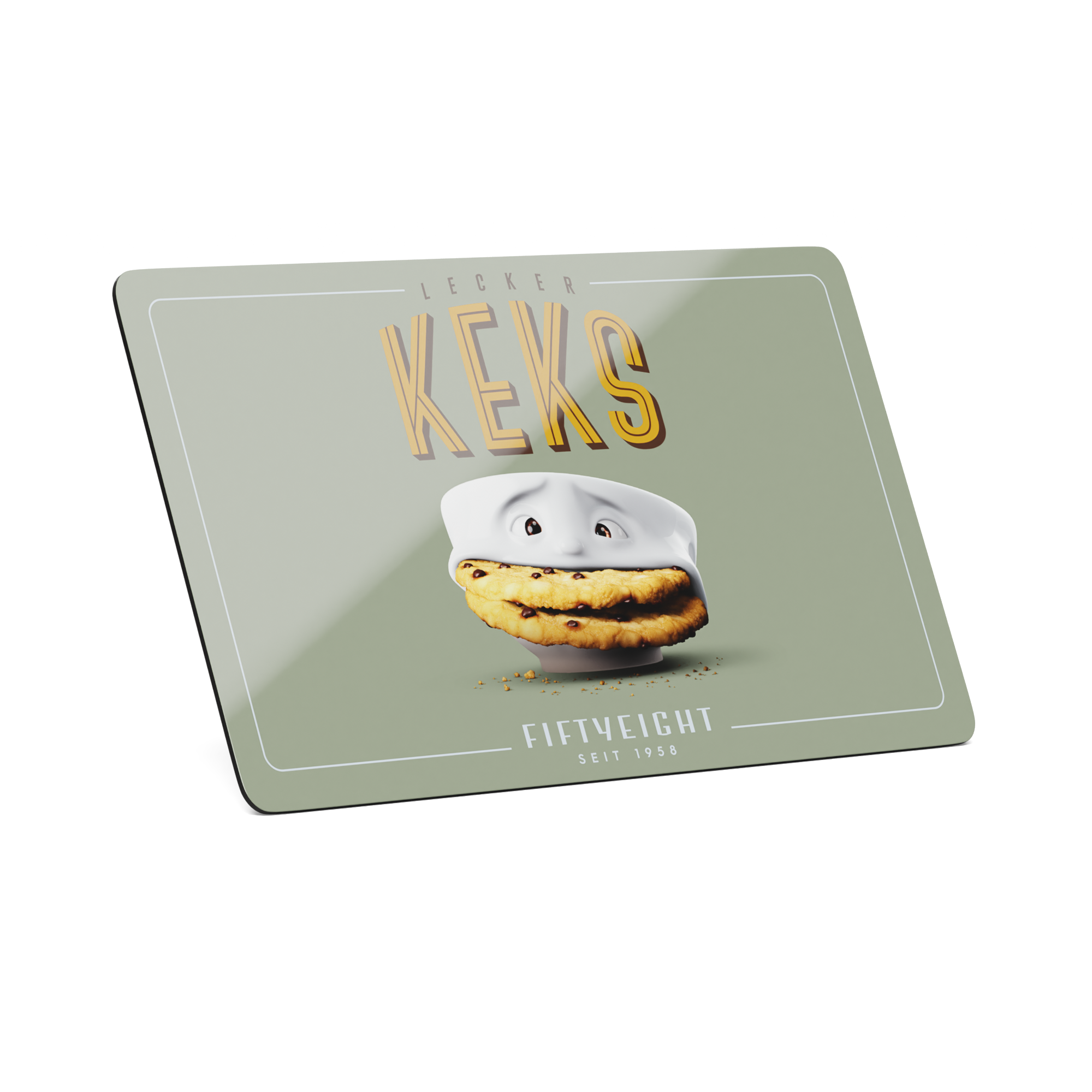 Serve a sandwich on a fun board with the "Tasty Cookie" design from the series of trusty breakfast boards, perfect for making sandwiches or eating breakfast. Crafted in Germany from resopal.
