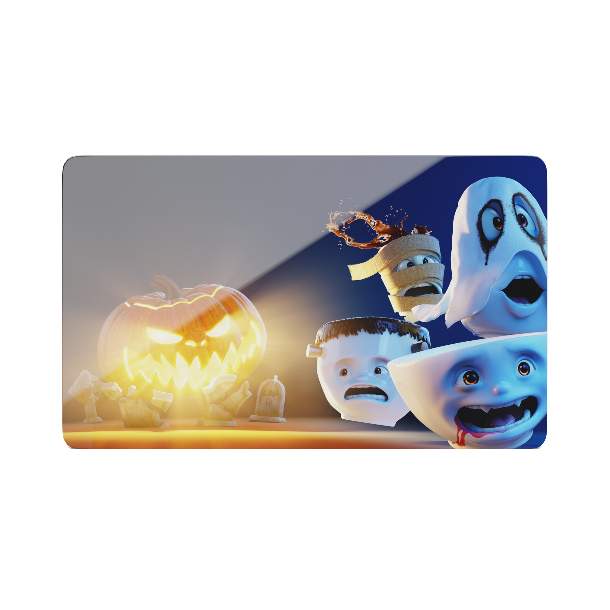 Serve a sandwich on a fun board with the "Spooky" design from the series of trusty breakfast boards, perfect for making sandwiches or eating breakfast. Crafted in Germany from resopal.