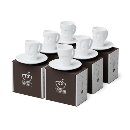 6 Espresso Mugs Bundle (Baffled, Cheery, Grumpy, Impish, Joking, Tasty)