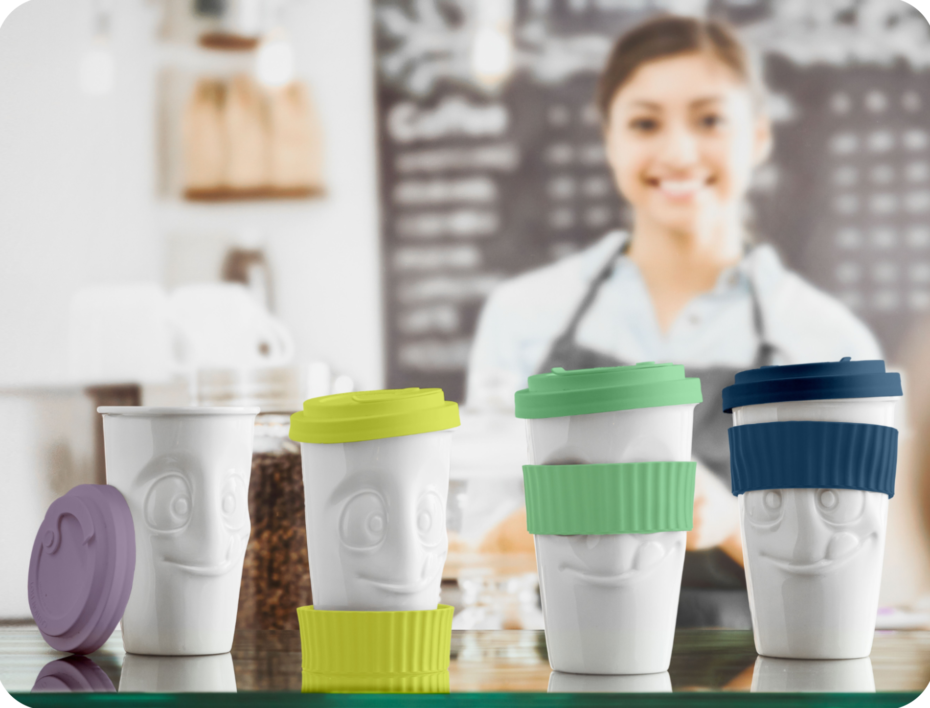 4 Mugs to Go Bundle (Navy, Wineberry, Mint, Lime)