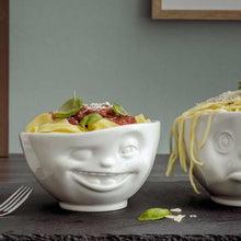 Load image into Gallery viewer, 16 ounce capacity porcelain bowl featuring a sculpted ‘dreamy’ facial expression. From the TASSEN product family of fun dishware by FIFTYEIGHT Products. Quality bowl perfect for serving cereal, soup, snacks and much more.
