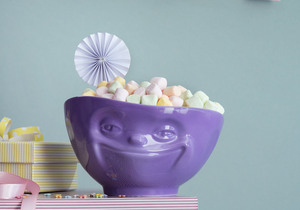 16 Oz. Bowl, Grinning Face, Purple