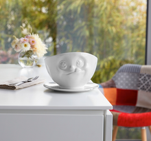 Load image into Gallery viewer, Extra large 33 ounce capacity porcelain bowl in white featuring a sculpted ‘tasty’ facial expression. From the TASSEN product family of fun dishware by FIFTYEIGHT Products. Quality bowl perfect for serving cereal, soup, snacks and much more.
