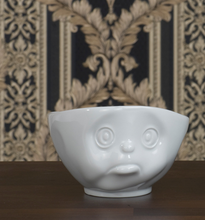 Load image into Gallery viewer, 16 ounce capacity porcelain bowl featuring a sculpted ‘sulking’ facial expression. From the TASSEN product family of fun dishware by FIFTYEIGHT Products. Quality bowl perfect for serving cereal, soup, snacks and much more.
